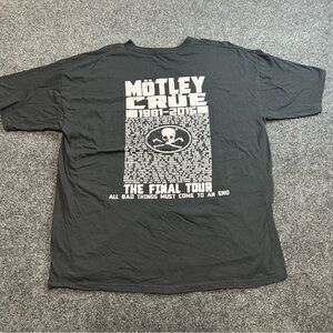 Motley Crue The Final Tour 1981-2015 Skull Band Tee Shirt XXL
